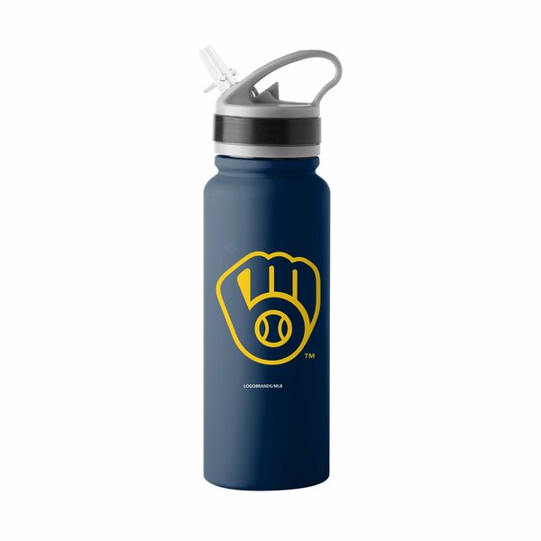 Logo Brands Milwaukee Brewers 25oz Logo SingleWall FlipTop Bottle 516-S25UFTB-8